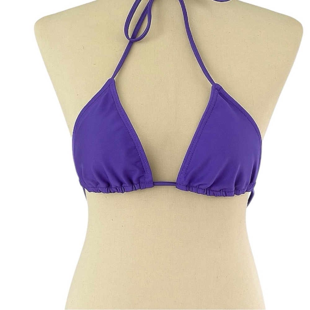 No Boundaries Women's Purple Triangle Bikini Top XL Adjustable Ties‎